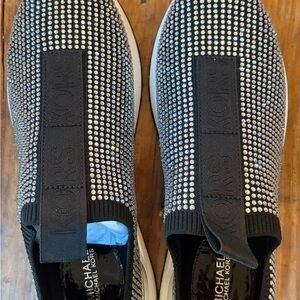 NWT Michael Kors Black and Silver Studded Sneakers